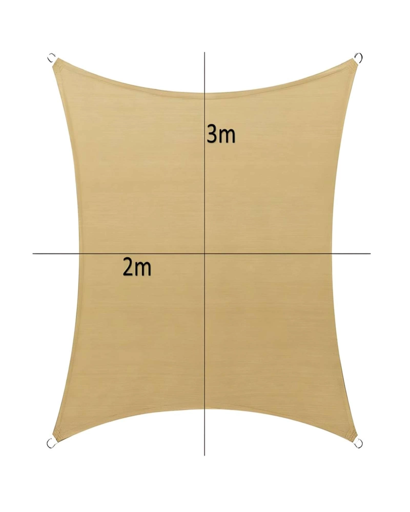 TOLDO VELA DE LONA 2X3  RECTANGULAR PARA SOMBRA PARASOL PERMEABLE - 3