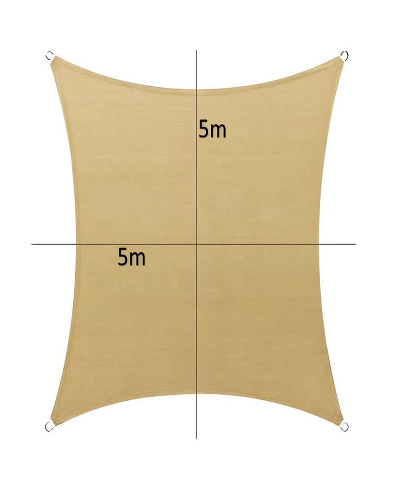 TOLDO VELA DE LONA 5X5  CUADRADA PARA SOMBRA PARASOL PERMEABLE - 3