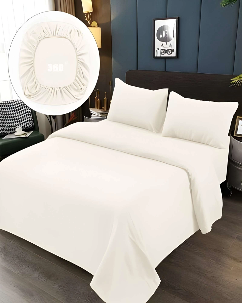 JUEGO DE SABANAS DE 500 HILOS KING BEIGE CLARO - 4