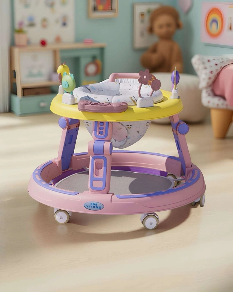 ANDADOR CAMINADORA PARA BEBES MULTIFUNCIONAL PRIMEROS PASOS 3 EN 1 ROSA - 4