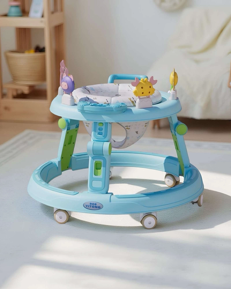 ANDADOR CAMINADORA PARA BEBES MULTIFUNCIONAL PRIMEROS PASOS 3 EN 1 CELESTE - 4