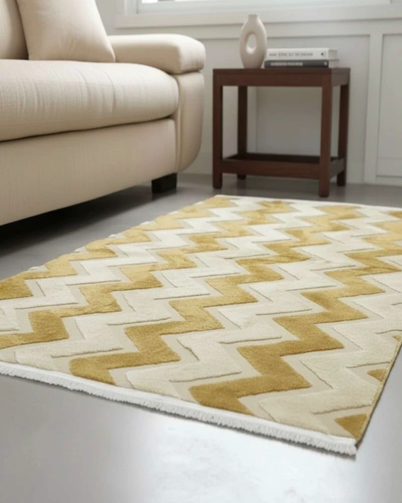 ALFOMBRA TEXTURIZADA DISEÑO JACQUARD ANTIDESLIZANTE 180X200 CM A01 - 5
