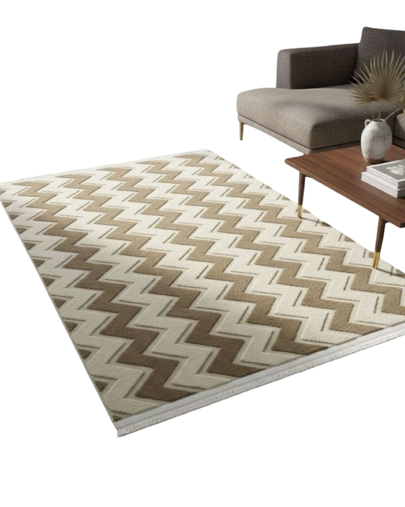 ALFOMBRA TEXTURIZADA DISEÑO JACQUARD ANTIDESLIZANTE 200X240 CM A07 - 8
