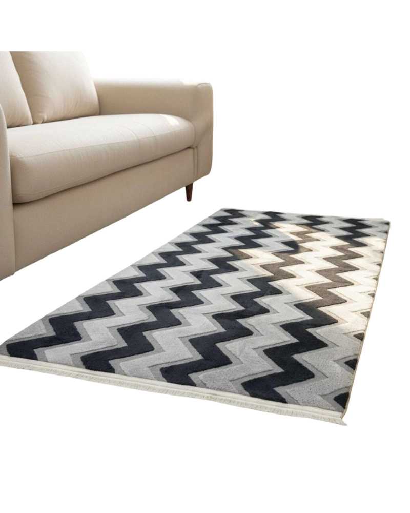 ALFOMBRA TEXTURIZADA DISEÑO JACQUARD ANTIDESLIZANTE 200X240 CM A02 - 7