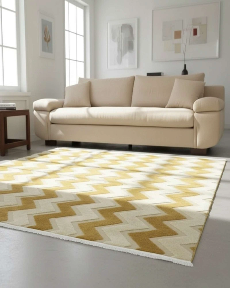 ALFOMBRA TEXTURIZADA DISEÑO JACQUARD ANTIDESLIZANTE 200X240 CM A01 - 1