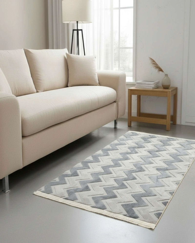 ALFOMBRA TEXTURIZADA DISEÑO JACQUARD ANTIDESLIZANTE 180X200 CM A06 - 2