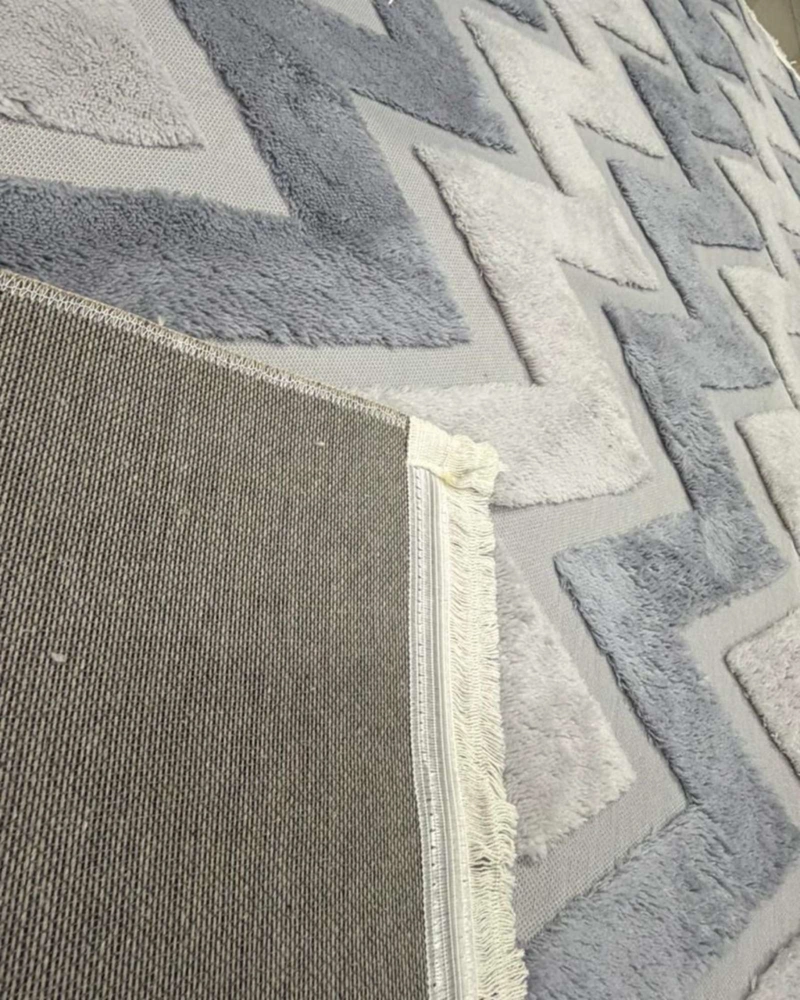 ALFOMBRA TEXTURIZADA DISEÑO JACQUARD ANTIDESLIZANTE 180X200 CM A06 - 5