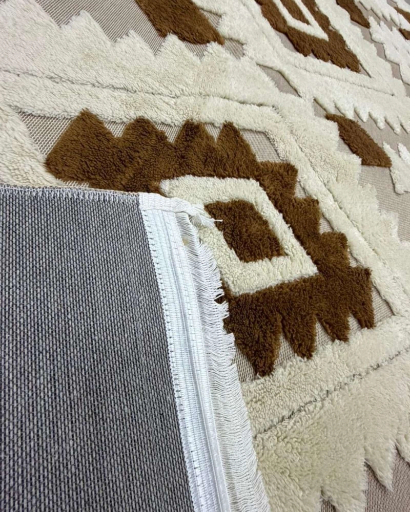 ALFOMBRA TEXTURIZADA DISEÑO JACQUARD ANTIDESLIZANTE 180X200 CM A05 - 5