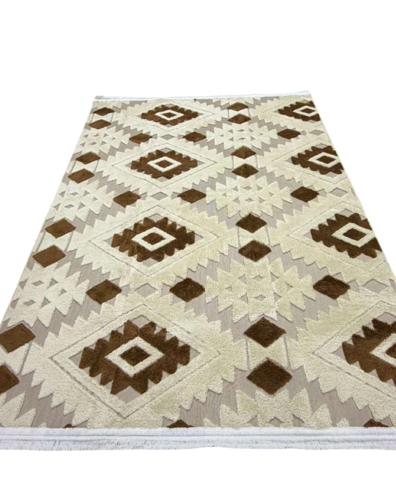 ALFOMBRA TEXTURIZADA DISEÑO JACQUARD ANTIDESLIZANTE 180X200 CM A05 - 6