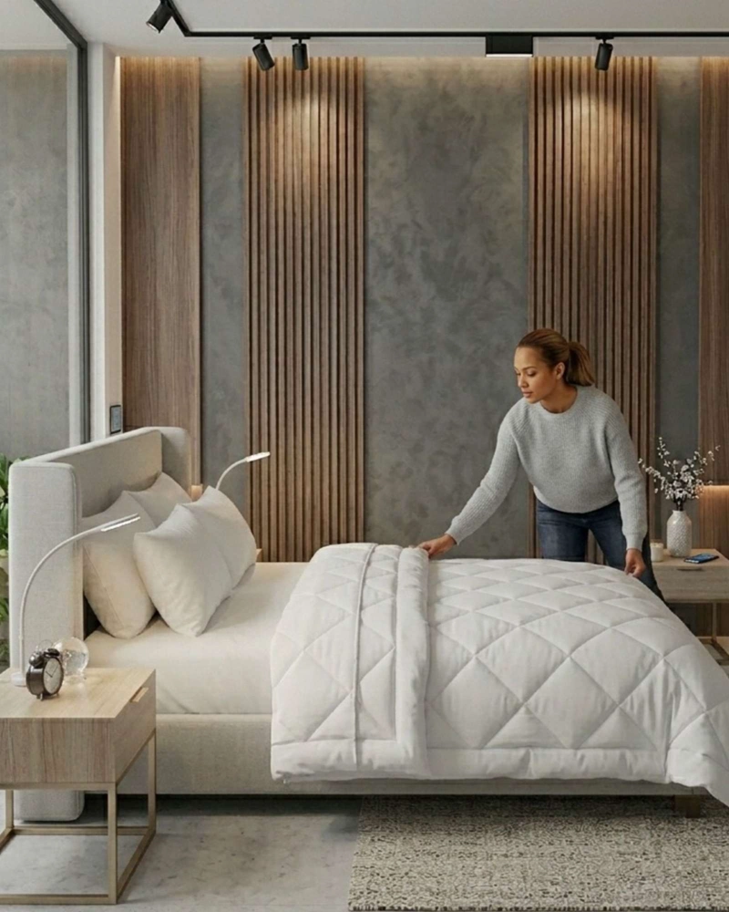SET SABANAS MAS PLUMON NORDICO KING BLANCO 230 CM X 250 CM - 3