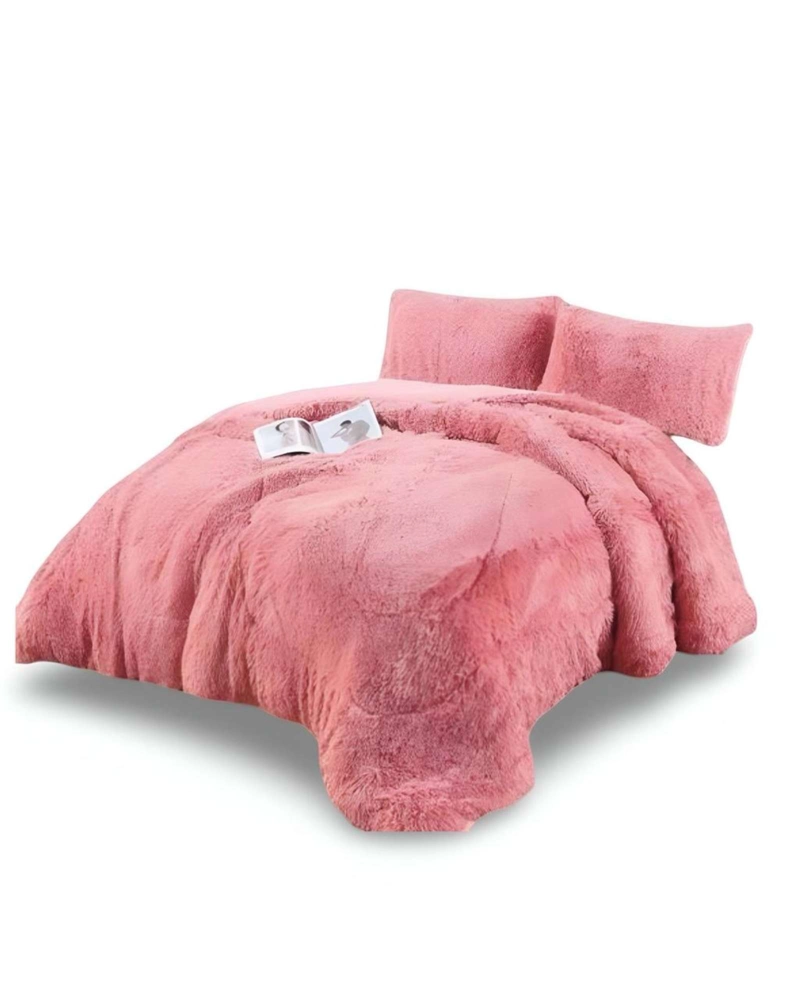 COBERTOR ELEGANTE CHIPORRO UNICOLOR PELUDO DE INVIERNO PLAZA Y MEDIA S63 - 1