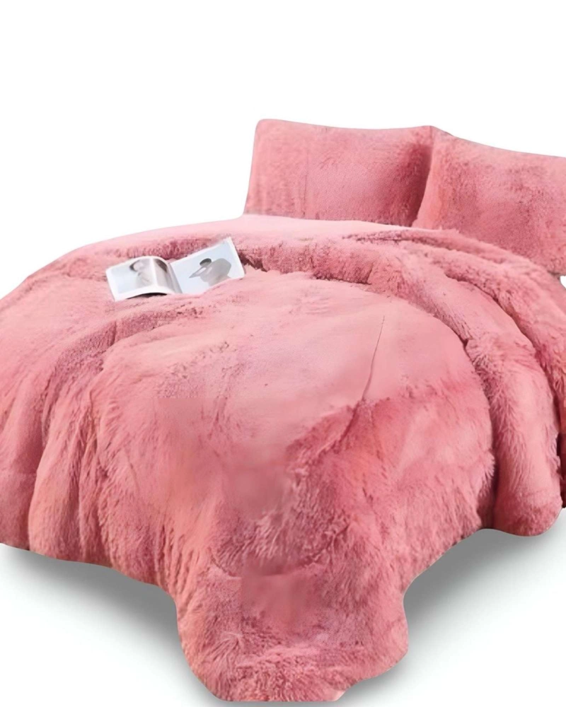 COBERTOR ELEGANTE CHIPORRO UNICOLOR PELUDO DE INVIERNO PLAZA Y MEDIA S63 - 4