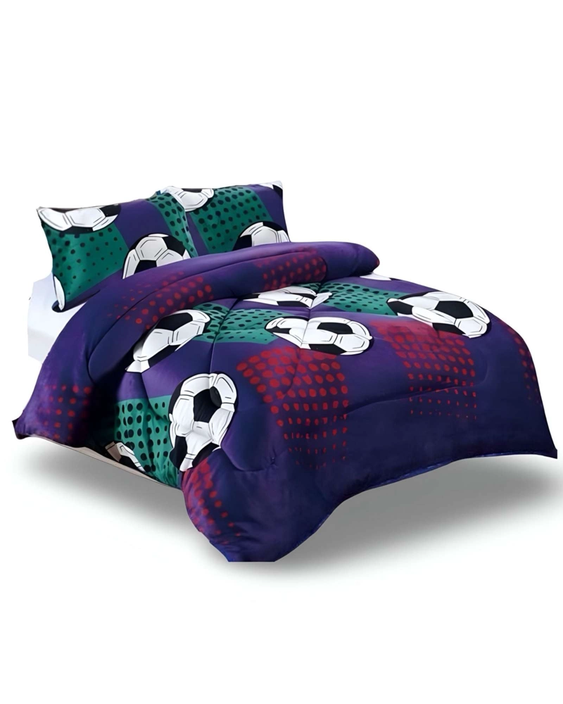 COBERTOR ELEGANTE DE INVIERNO DISEÑO PELOTA NIÑO PLUSH CON CHIPORRO PLAZA Y MEDIA S43 - 1