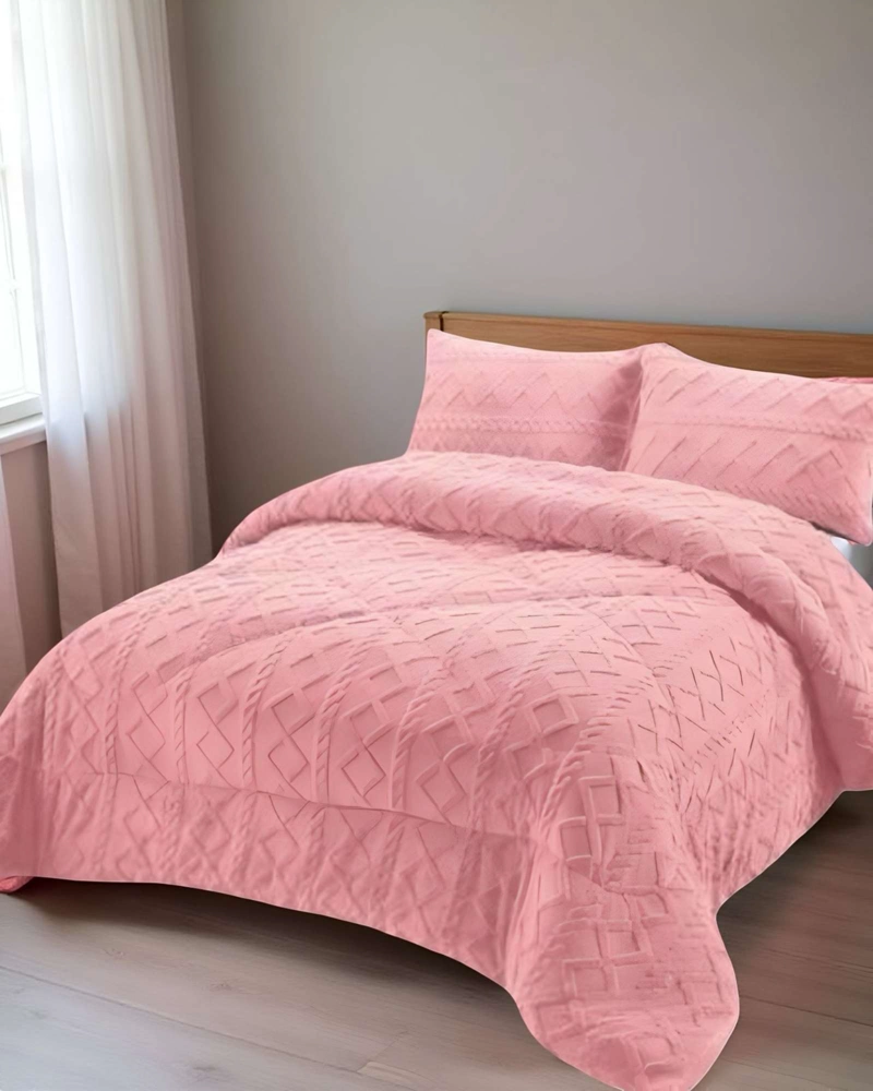 COBERTOR ELEGANTE DE INVIERNO TRENZADO CON CHIPORRO 1,5 PLAZA S38 - 4