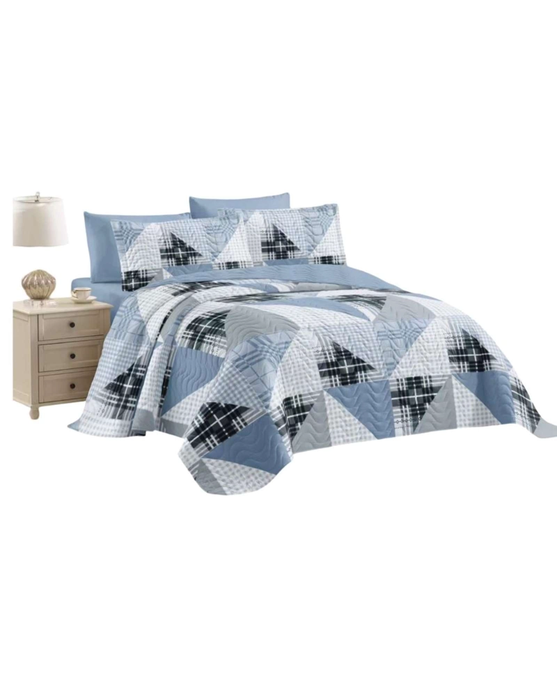 CUBRECAMA QUILT REVERSIBLE ELEGANTE Y LIVIANO 2 PLAZAS Y MEDIA - 2
