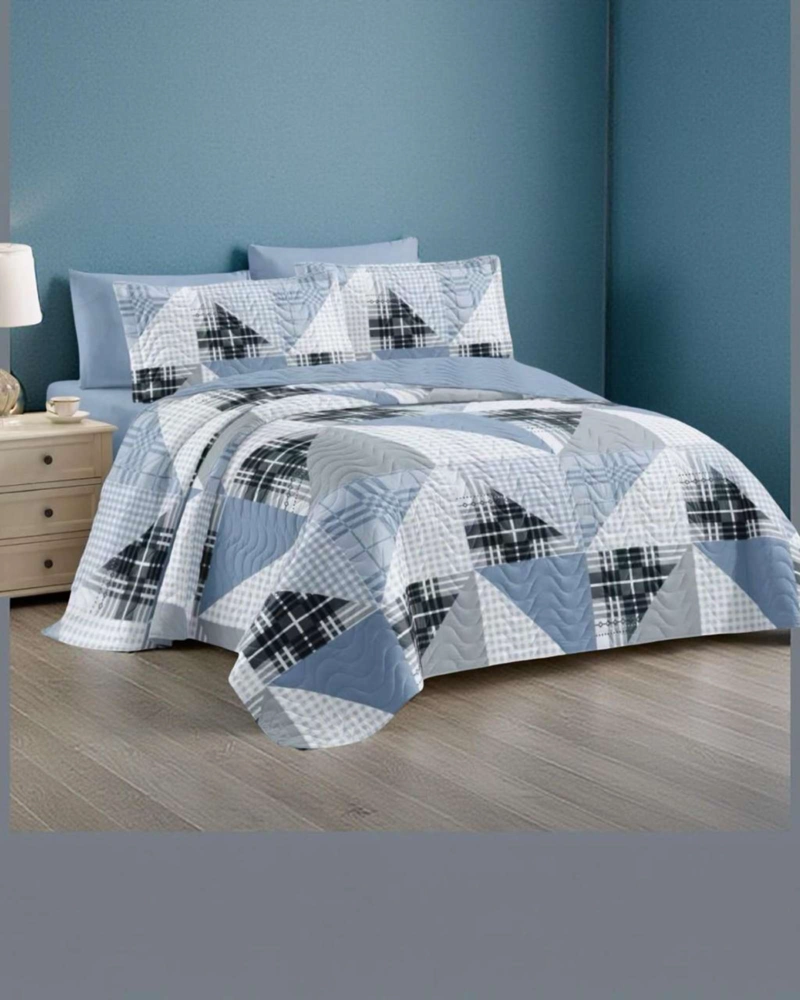CUBRECAMA QUILT REVERSIBLE ELEGANTE Y LIVIANO 2 PLAZAS Y MEDIA - 4