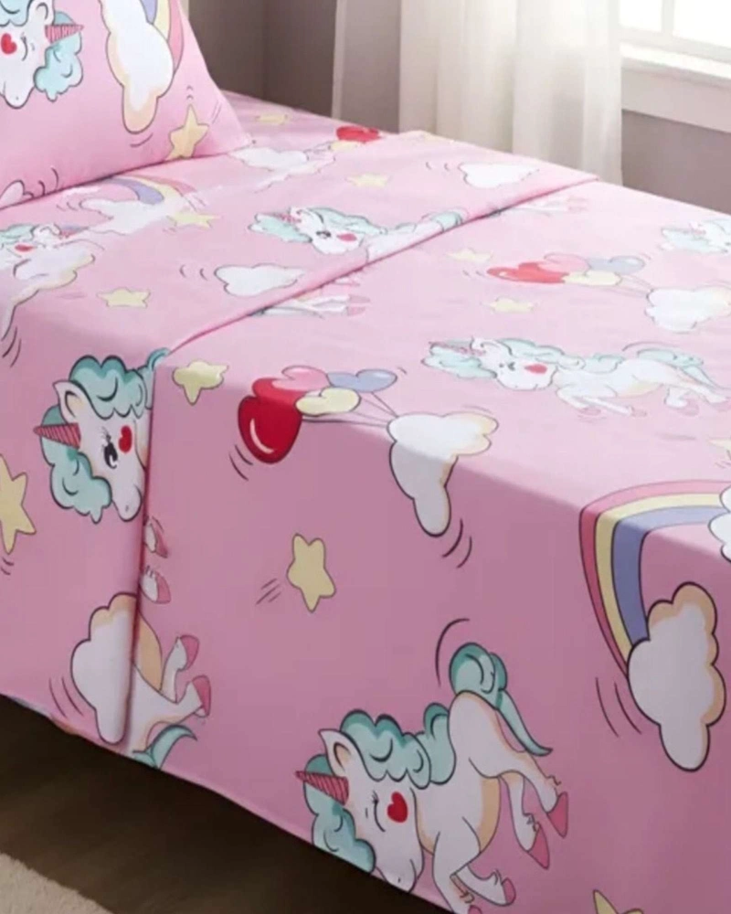 JUEGO DE SABANAS DE VERANO UNICORNIO NIÑA INFANTIL PLAZA Y MEDIA - 3