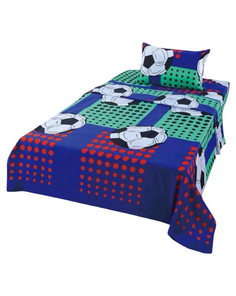 JUEGO DE SABANAS DE VERANO PELOTA DE FUTBOL NIÑO INFANTIL 1 PLAZA  MAS 1 ALMOHADA - 4