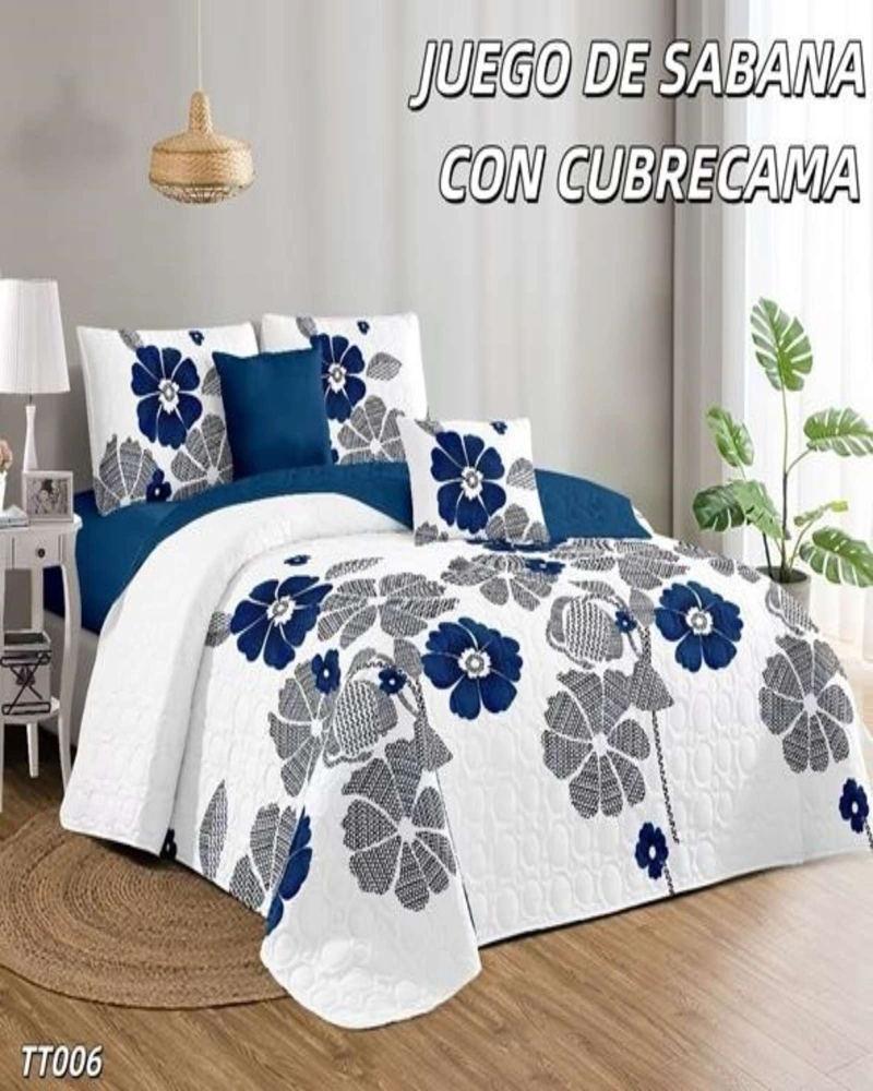 SABANA CON CUBRECAMA DE VERANO PLAZA Y MEDIA + 1 ALMOHADA - 4