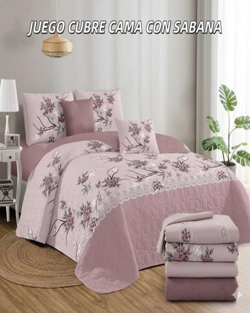 SABANA CON CUBRECAMA DE VERANO PLAZA Y MEDIA + 1 ALMOHADA - 4