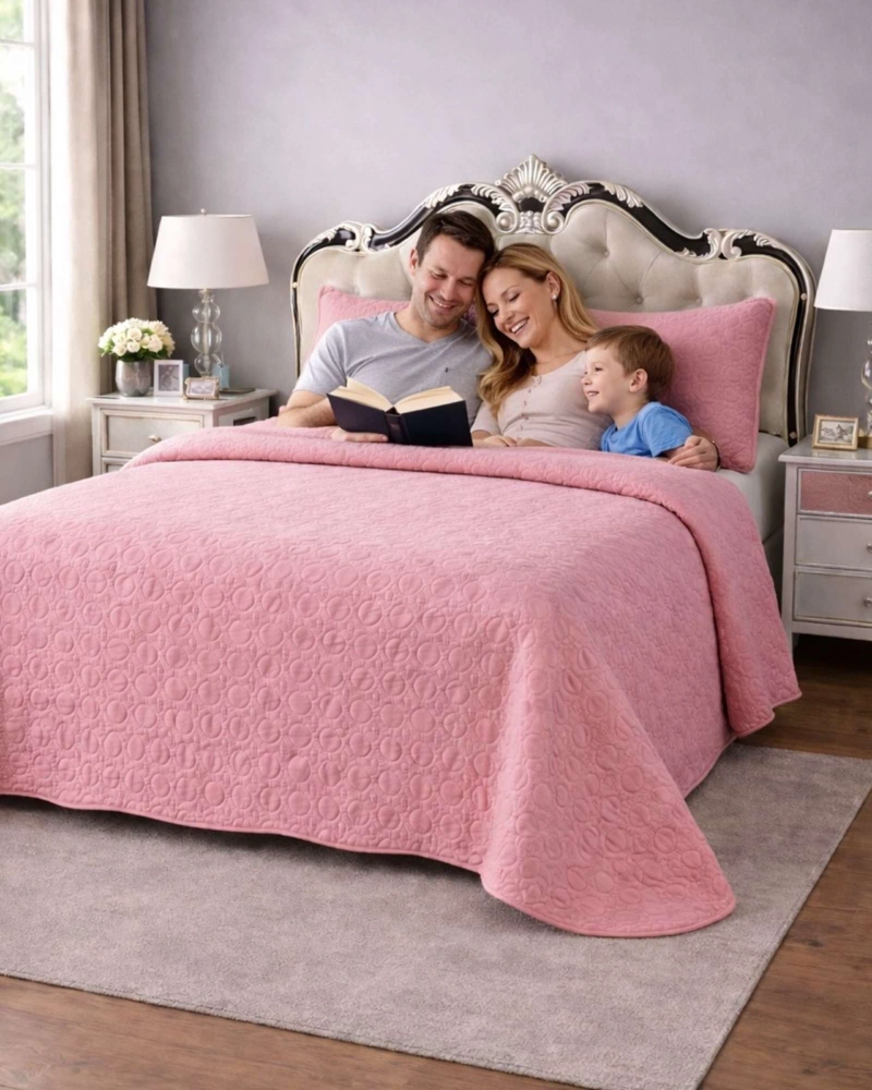 SABANA CON CUBRECAMA DE VERANO KING + 2 ALMOHADAS - 1