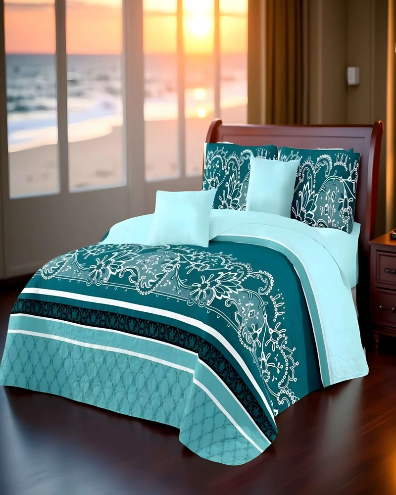 CUBRECAMA CON DISEÑOS  KING 250 X 270 CM + 2 ALMOHADAS P01 - 1