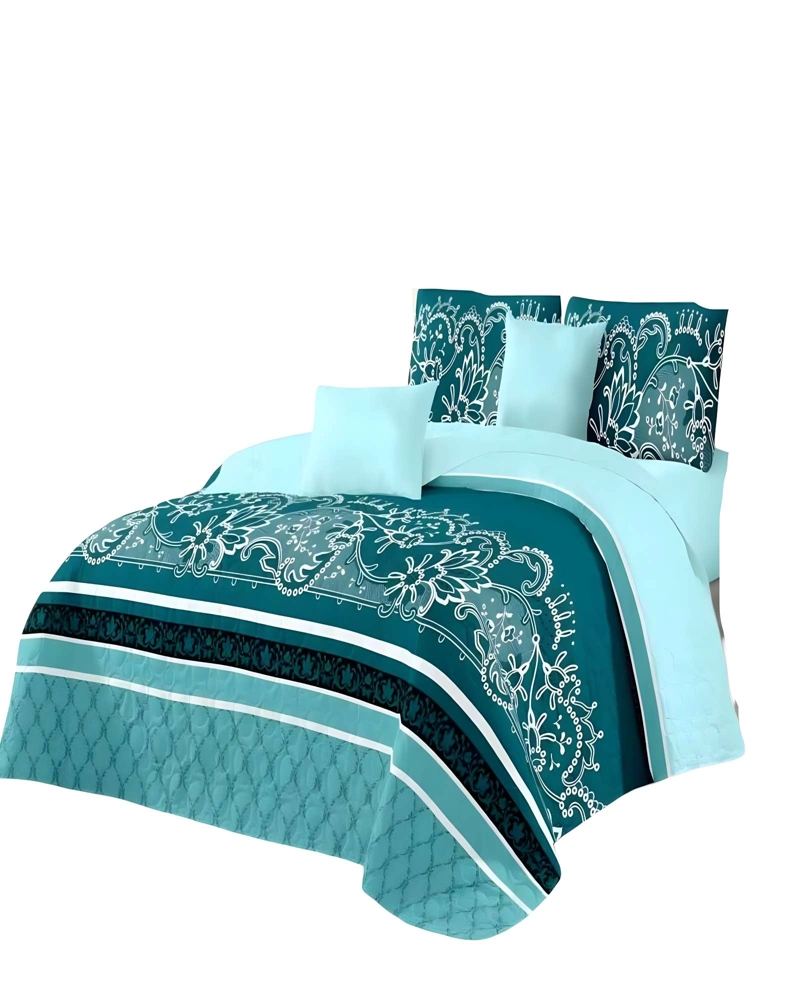 CUBRECAMA CON DISEÑOS  KING 250 X 270 CM + 2 ALMOHADAS P01 - 2