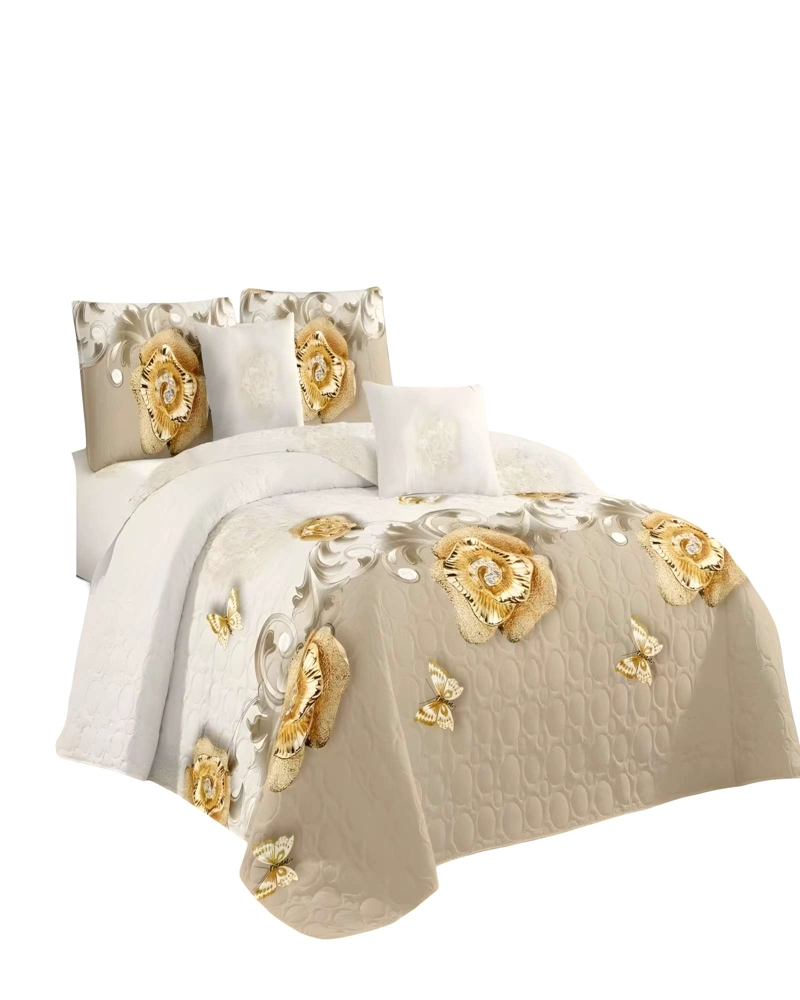 CUBRECAMA CON DISEÑOS  KING 250 X 270 CM + 2 ALMOHADAS P06 - 4