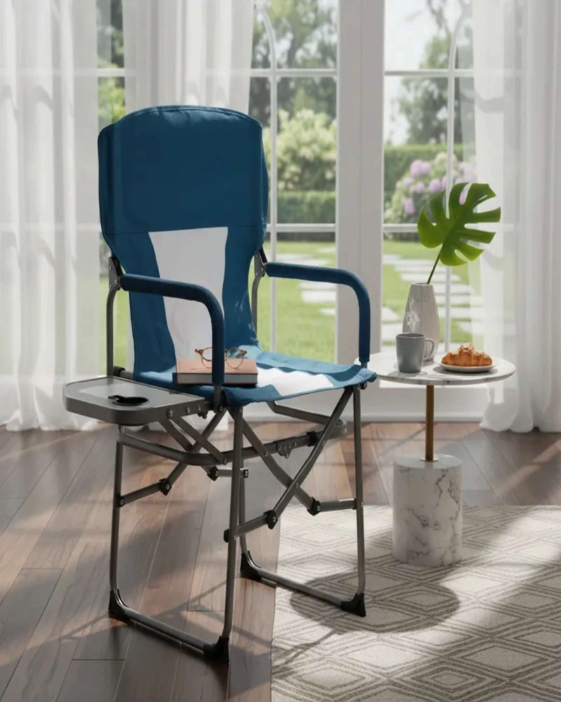 SILLA PLEGABLE DE PLAYA CAMPING PICNIC PORTA VASOS PORTATIL - 1