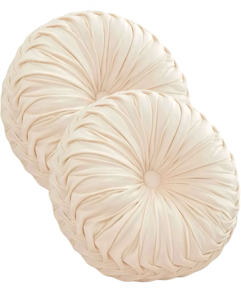 PACK DE 2 COJINES DECORATIVOS REDONDO ELEGANTE Y SOFISTICADO - 1