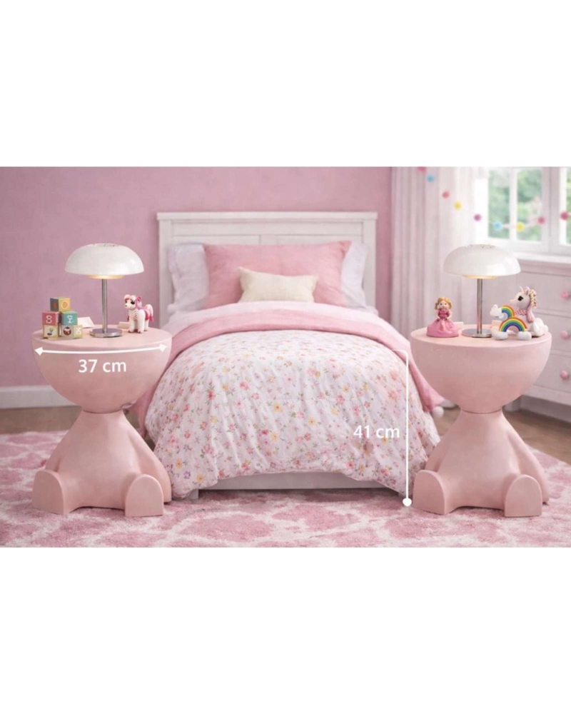 PACK DE 2 MESAS DE ARRIMO ESCULTURAL ROSA - 3