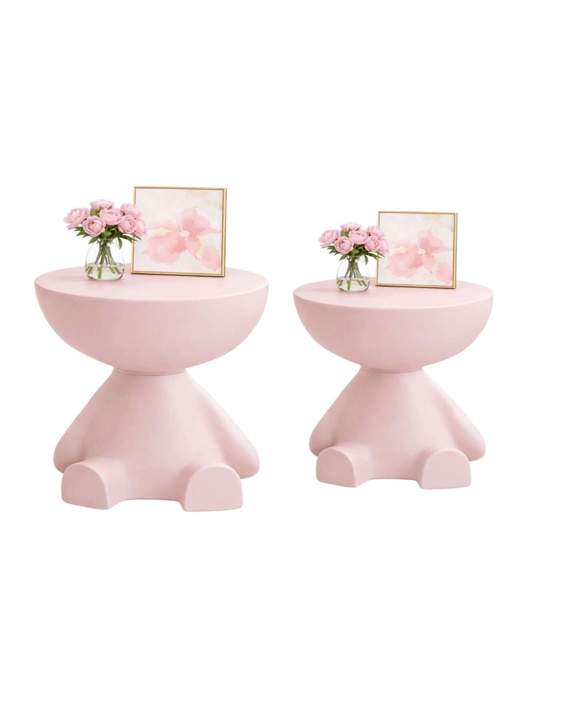 PACK DE 2 MESAS DE ARRIMO ESCULTURAL ROSA - 5