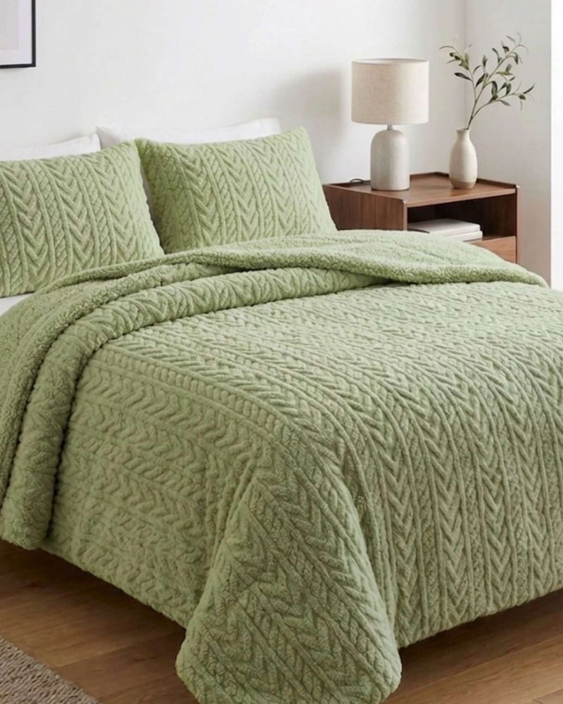 COBERTOR ELEGANTE DE INVIERNO CON CHIPORRO 2 PLZ 02 - 1