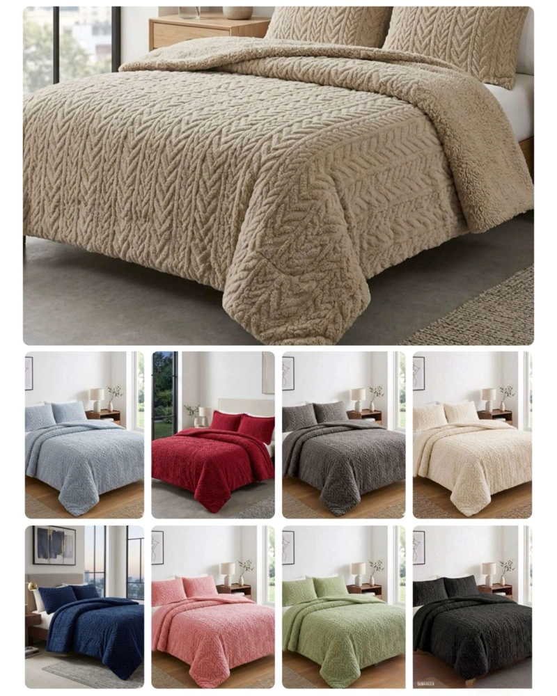 COBERTOR ELEGANTE DE INVIERNO CON CHIPORRO 2 PLZ 01 - 5
