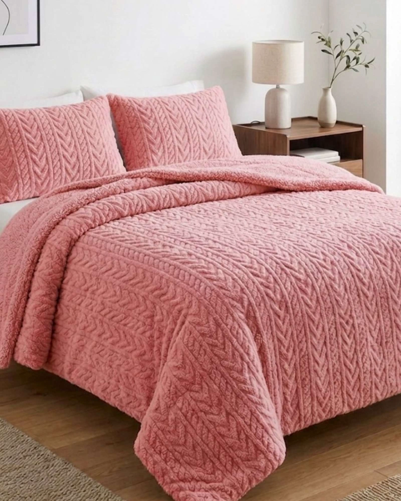 COBERTOR ELEGANTE DE INVIERNO CON CHIPORRO 2 PLZ 04 - 1