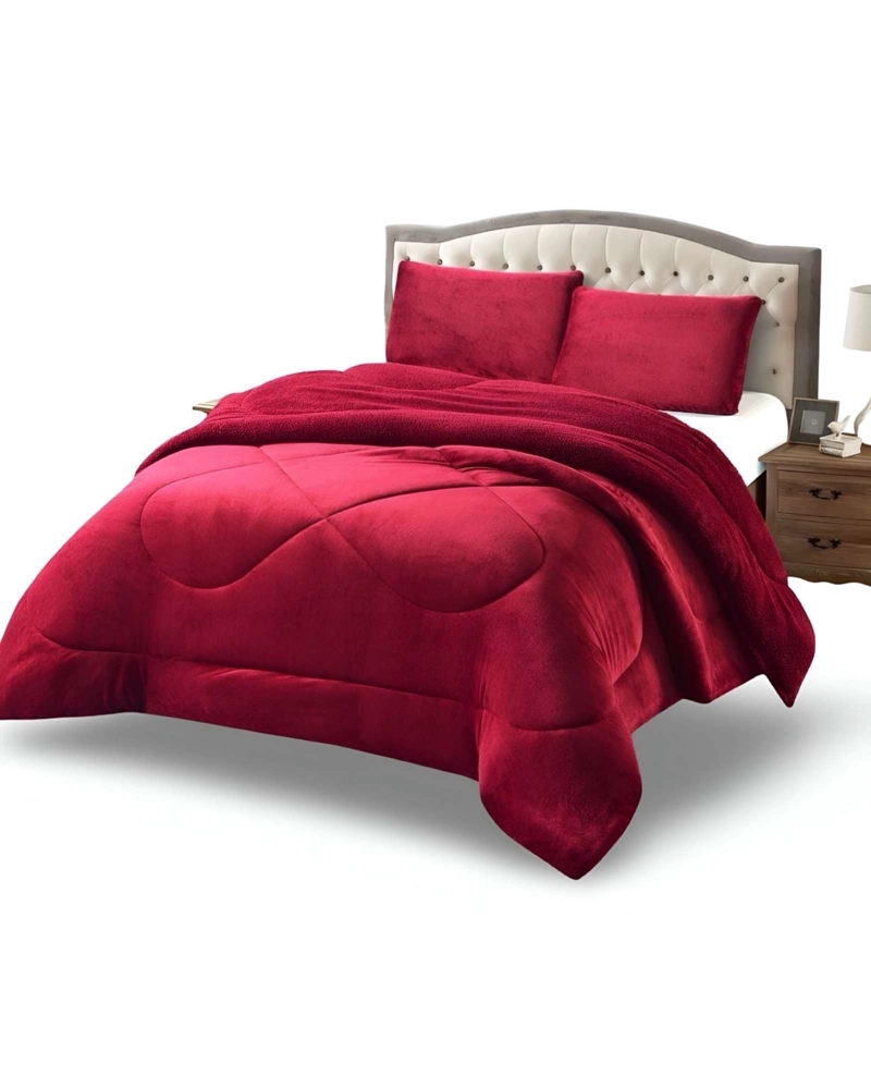 CUBRECAMA PLUSH CON CHIPORRO ACOLCHADO LISO KING - 1