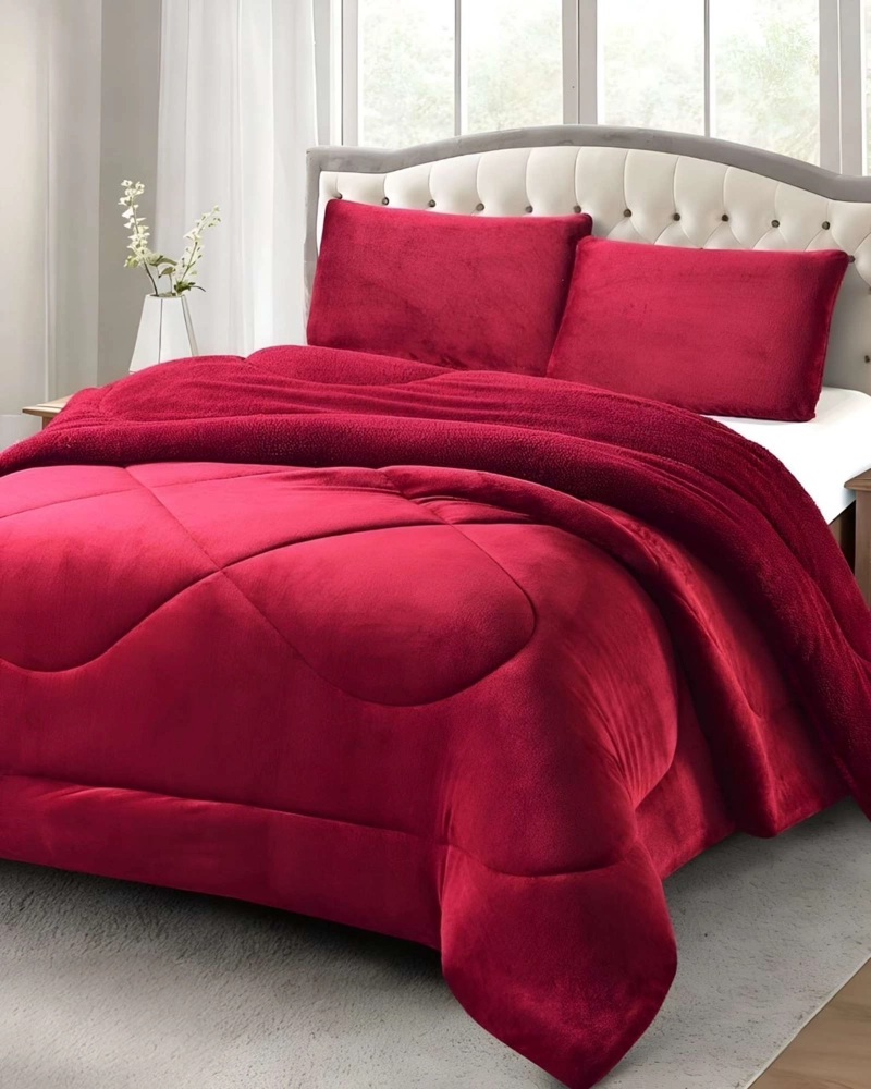 CUBRECAMA PLUSH CON CHIPORRO ACOLCHADO LISO KING - 3