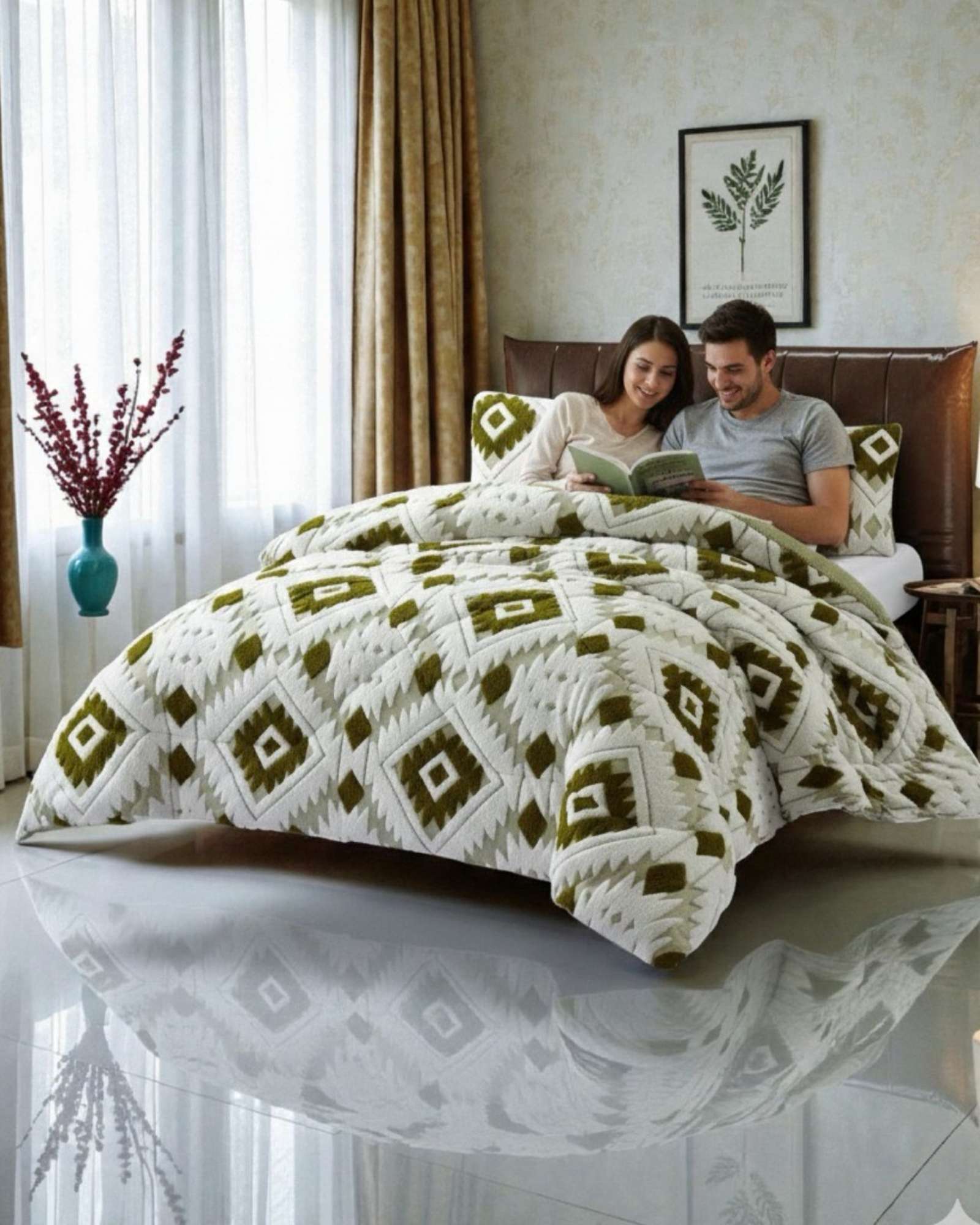 CUBRECAMA CHIPORRO DISEÑO JACQUERD SUAVE Y ABRIGADOR KING - 1