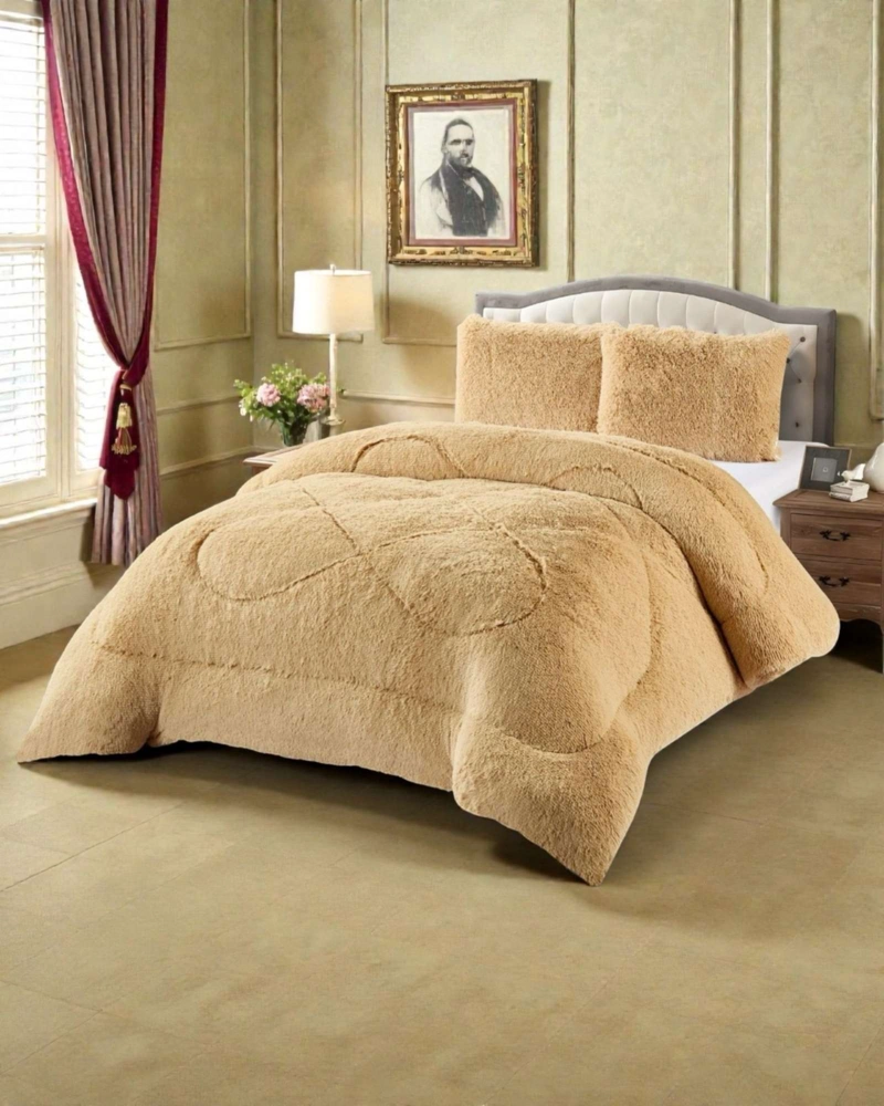 CUBRECAMA OTOÑO INVIERNO CHIPORRO PELUDO PREMIUM KING 250 CM X 270 CM - 4