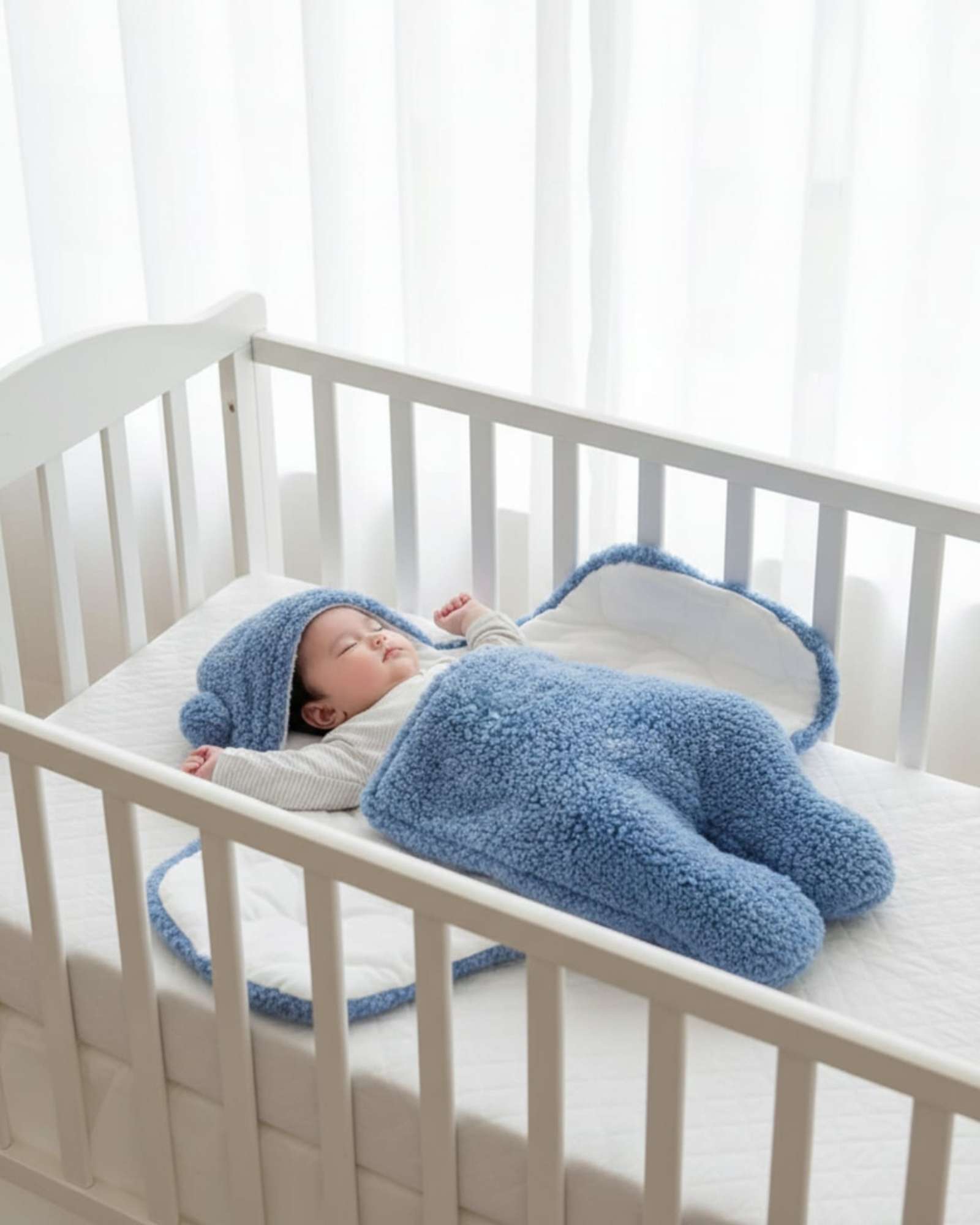 SAQUITO DE BEBE  OSITO TALLA 6M AZUL - 2