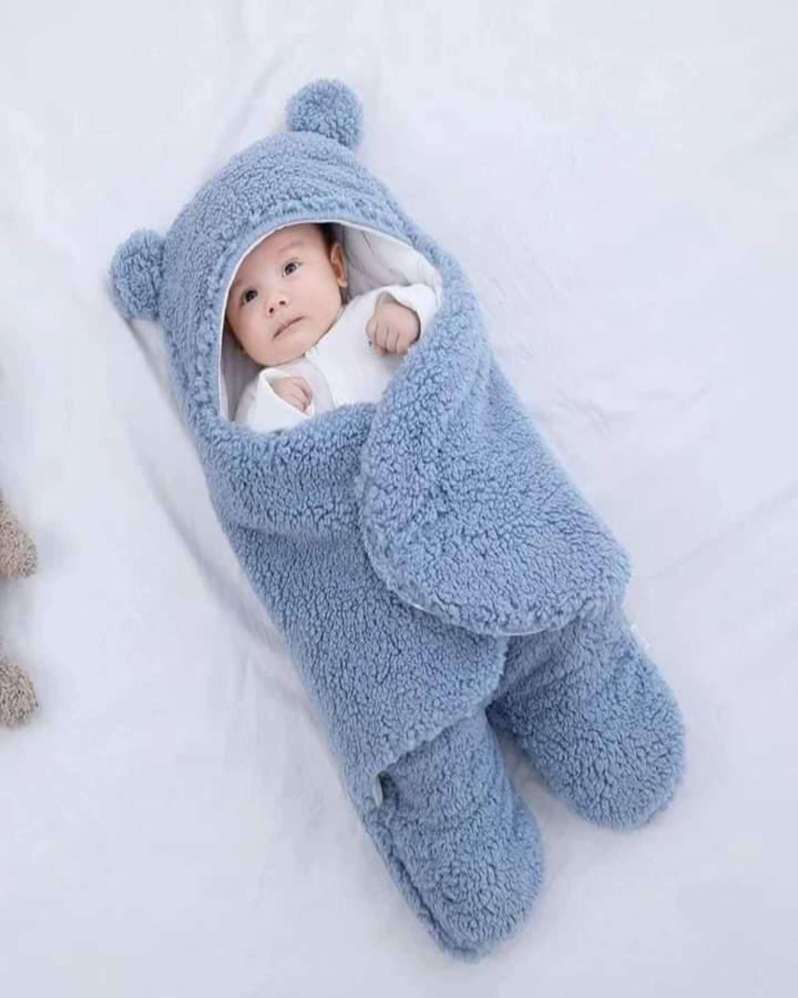 SAQUITO DE BEBE  OSITO TALLA 6M AZUL - 3