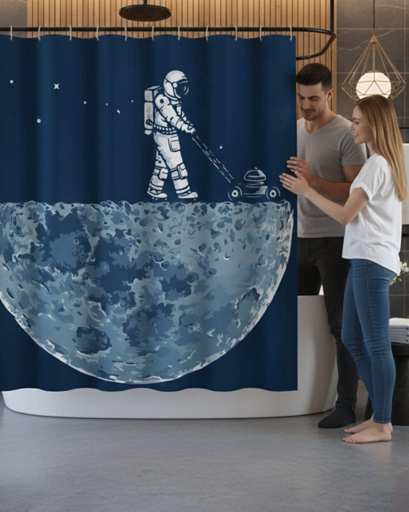 CORTINA DE BAÑO TELA GE NERO + FORRO IMPERMEABLE - 5
