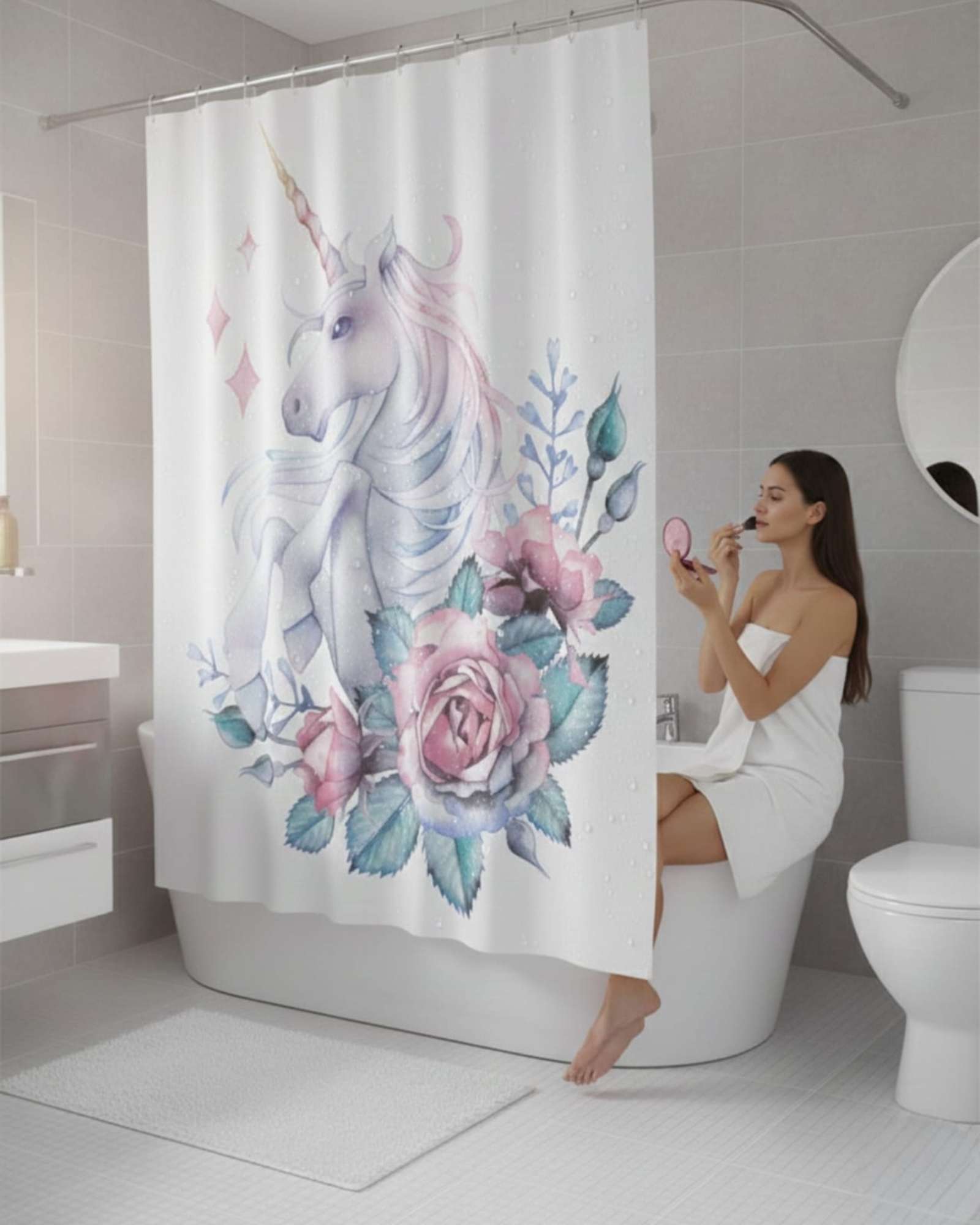 CORTINA DE BAÑO TELA GE NERO + FORRO IMPERMEABLE - 4