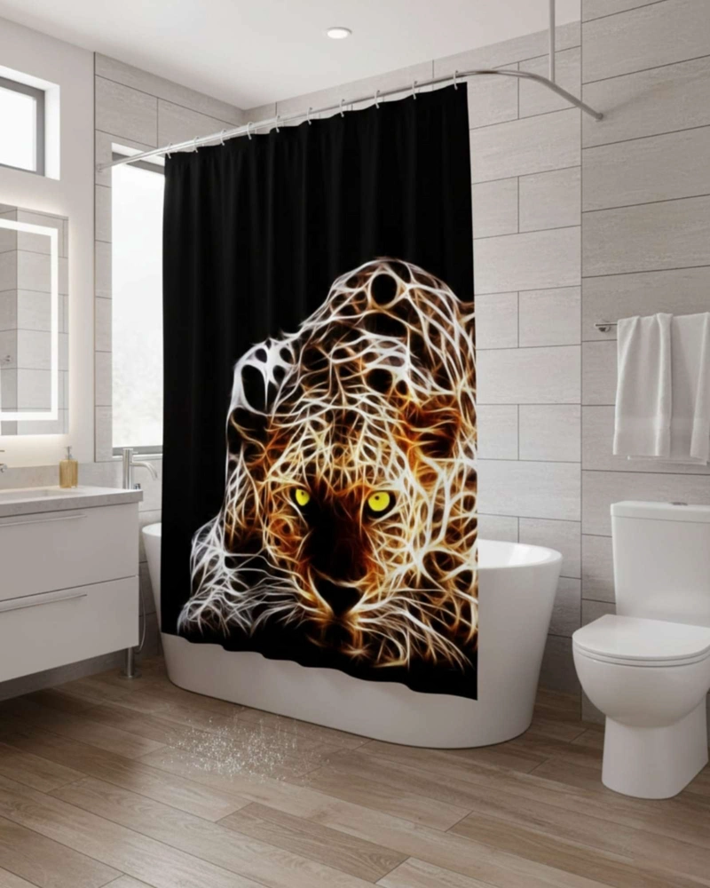 CORTINA DE BAÑO TELA GE NERO + FORRO IMPERMEABLE - 2