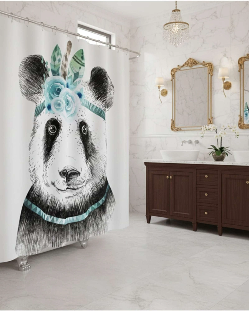 CORTINA DE BAÑO TELA GE NERO + FORRO IMPERMEABLE - 3
