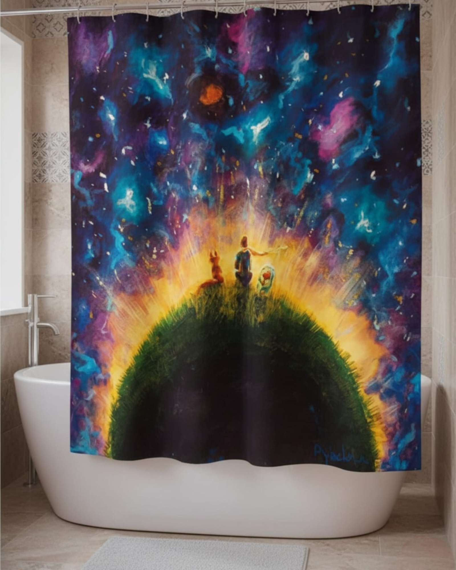 CORTINA DE BAÑO TELA GE NERO + FORRO IMPERMEABLE - 3
