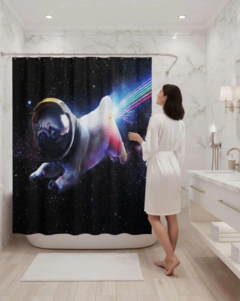 CORTINA DE BAÑO TELA GE NERO + FORRO IMPERMEABLE - 3
