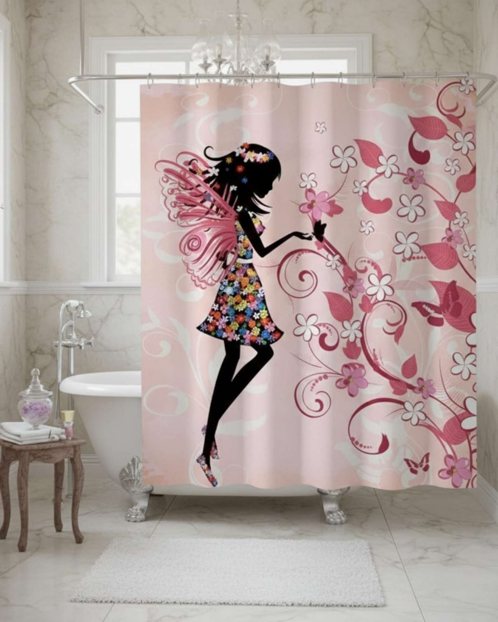 CORTINA DE BAÑO TELA GE NERO + FORRO IMPERMEABLE - 1