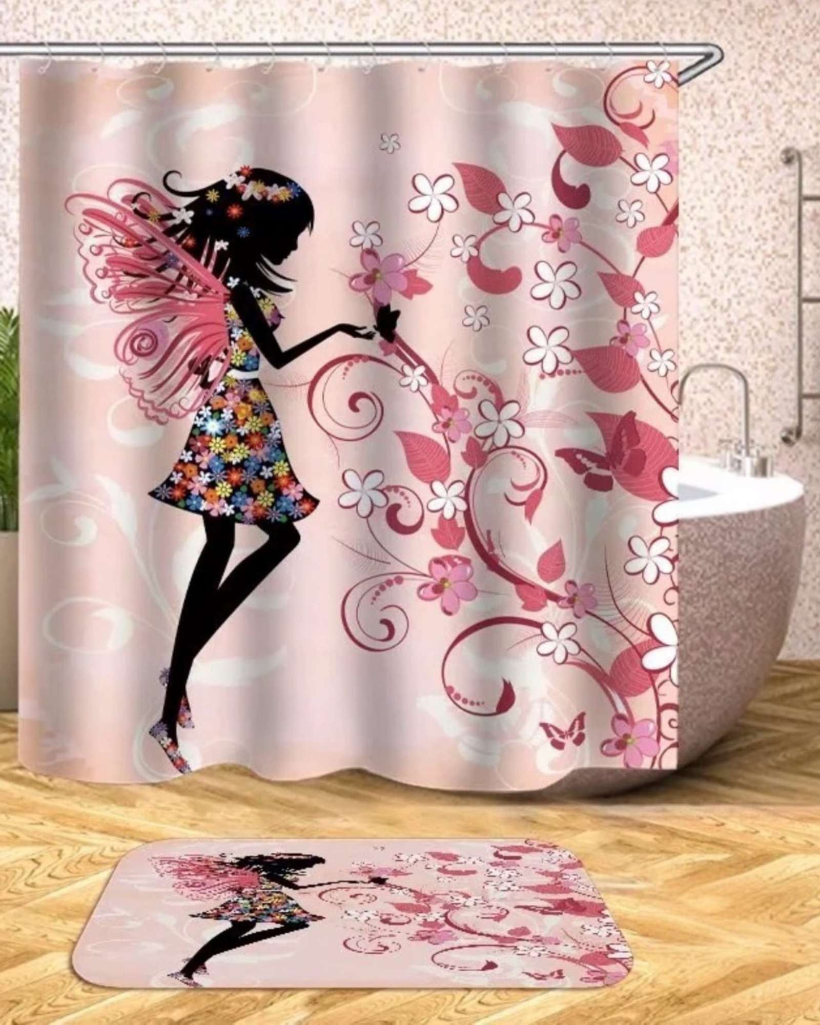 CORTINA DE BAÑO TELA GE NERO + FORRO IMPERMEABLE - 5