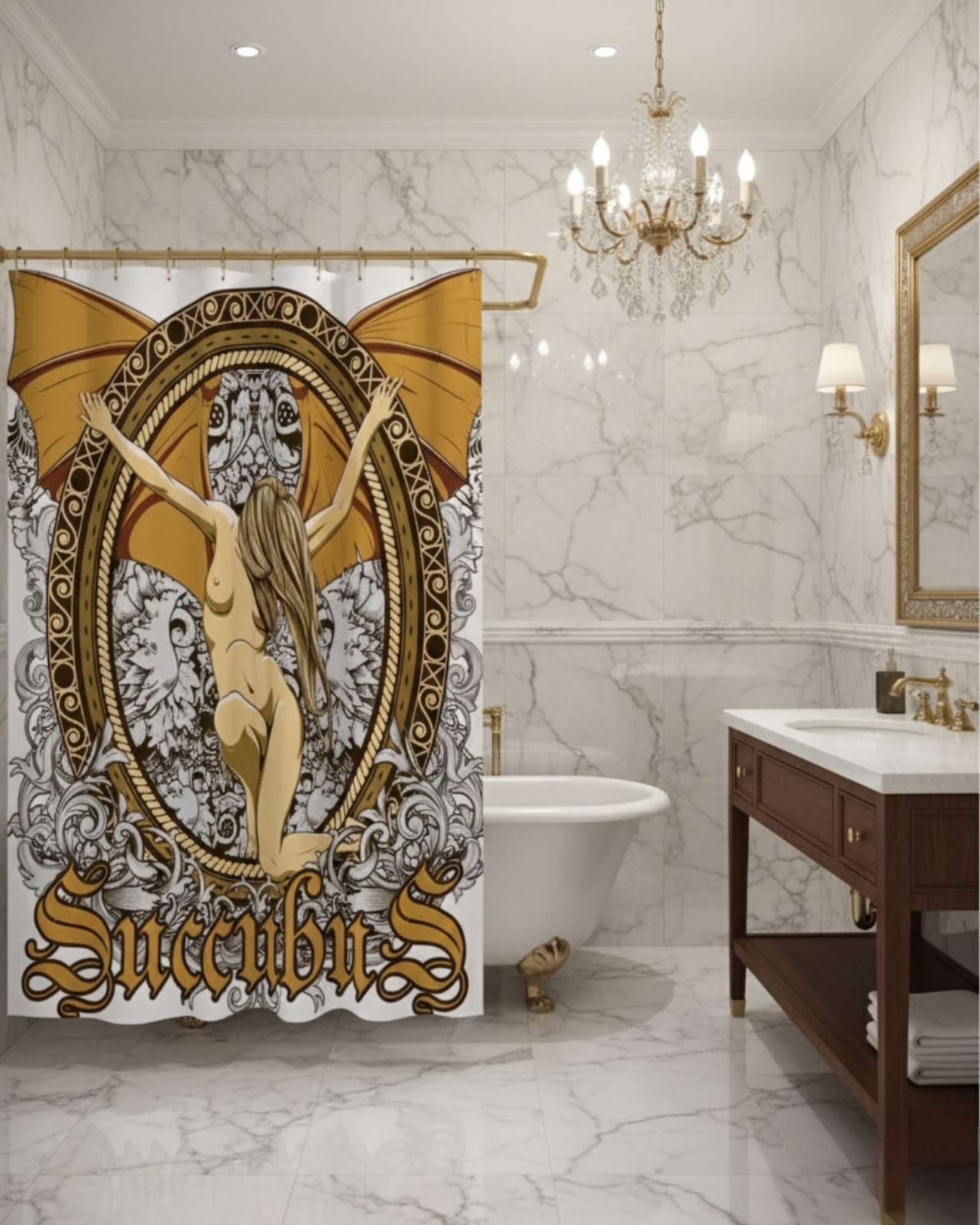 CORTINA DE BAÑO TELA GE NERO + FORRO IMPERMEABLE - 2